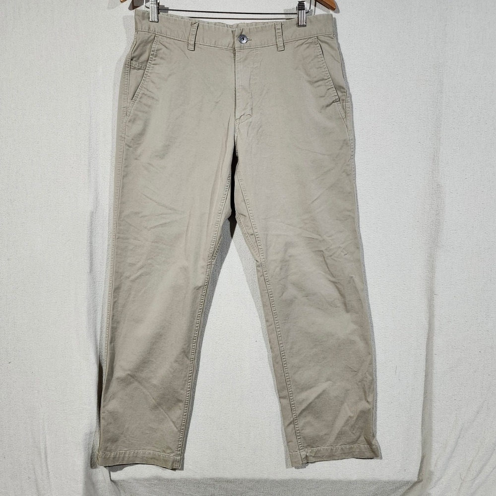 The North Face Mens Motion Pants Khaki Tan Cotton Stretch Chino Size 33 Short